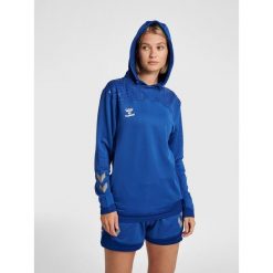 Damska bluza z kapturem Hummel hmlLEAD poly. Niebieskie bluzy damskie Hummel, l, bez wzorów, z polaru, sportowe, bez ramiączek, z kapturem. Za 223.85 zł.