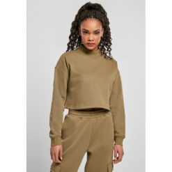 Bluza damska Urban Classics cropped oversized high neck crew. Zielone bluzy damskie Urban Classics, bez wzorów, bez ramiączek, bez kaptura. Za 183.50 zł.
