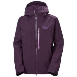 Damska kurtka wodoodporna Helly Hansen Verglas Bc. Fioletowe kurtki sportowe damskie Helly Hansen, na zimę, bez wzorów, bez ramiączek, bez kaptura, narciarskie. W wyprzedaży za 1,189.55 zł.