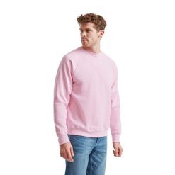 Bluza Fruit Of The Loom Classic Raglan Adult Pink Claro. Białe bluzy damskie fruit of the loom, s, bez wzorów, z bawełny, klasyczne, bez ramiączek, bez kaptura. Za 152.99 zł.
