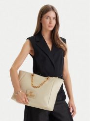 LOVE MOSCHINO Torebka JC4164PP1OL1211A Beżowy. Brązowe shopperki damskie Love Moschino, bez wzorów, ze skóry, bez dodatków. Za 669.99 zł.