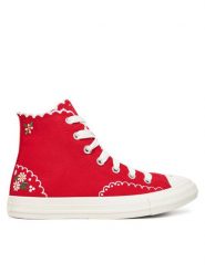 Converse Trampki Chuck Taylor All Star Embroidered Flowers A13518C Czerwony. Czerwone trampki i tenisówki damskie Converse, bez wzorów, z materiału, bez zapięcia. W wyprzedaży za 299.99 zł.