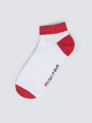 Stopki bawełniane czerwono-białe Filixos 603. Czerwone skarpetki damskie BIG STAR, bez wzorów, z bawełny. Za 19.99 zł.