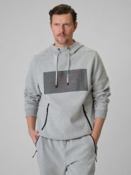 4F Bluza dresowa regular z kapturem męska - szara M. Szare bluzy męskie 4F, m, bez wzorów, z bawełny, bez ramiączek, z kapturem. Za 199.99 zł.