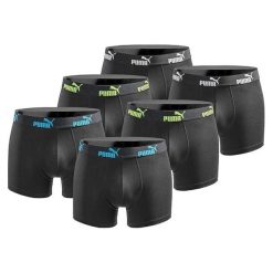 Bokserki majtki męskie Puma Boxershorts 6-pak bawełniane. Czarne bokserki męskie Puma, bez wzorów, z bawełny. Za 179.00 zł.