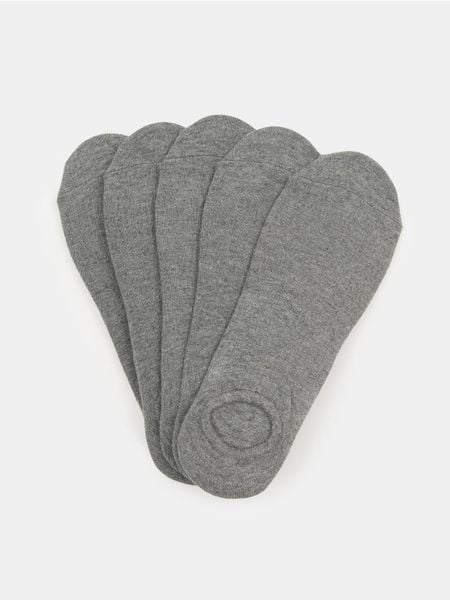 Skarpetki stopki 5 pack - szary. Szare skarpety męskie Sinsay, bez wzorów. Za 15.99 zł.