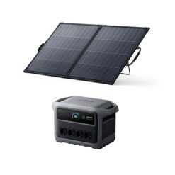 Zestaw stacja zasilania Anker C1000X Gen 2 z bifacjalny panelem solarnym 200 W. Szare powerbanki Anker. W wyprzedaży za 4,751.22 zł.