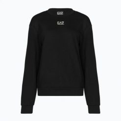 Bluza damska EA7 Emporio Armani Train Logo Series T-Top Essential. Czarne bluzy damskie EA7 Emporio Armani, s, bez wzorów, z bawełny, eleganckie, bez ramiączek, bez kaptura. Za 289.99 zł.
