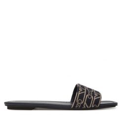 Klapki Emporio Armani. Niebieskie klapki damskie Emporio Armani, bez wzorów, bez obcasa, bez zapięcia. Za 949.99 zł.