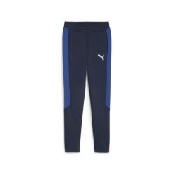 Młodzieżowe spodnie dresowe EVOSTRIPE PUMA Club Navy Blue. Niebieskia spodnie dresowe damskie Puma, bez wzorów, z dresówki, młodzieżowe. Za 140.99 zł.