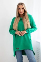 Bluza ocieplana z dłuższym tyłem jasno zielona. Zielone bluzy damskie KESI, l, bez wzorów, z bawełny, bez ramiączek, bez kaptura. Za 267.67 zł.