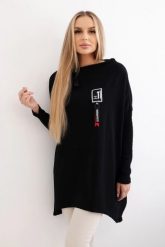 Bluza oversize z asymetrycznymi bokami czarna. Czarne bluzy damskie KESI, l, bez wzorów, z bawełny, bez ramiączek, bez kaptura. Za 209.11 zł.