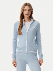 Guess Bluza V5GQ01Z3D60 Niebieski Regular Fit. Niebieskie bluzy damskie Guess, s, z aplikacjami, z wiskozy, bez ramiączek, bez kaptura. Za 259.99 zł.