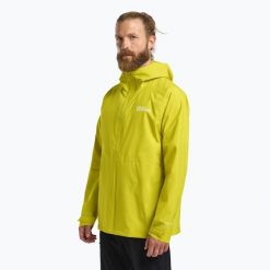 Kurtka przeciwdeszczowa męska Jack Wolfskin Prelight 2.5L LT. Żółte kurtki męskie Jack Wolfskin, l, bez wzorów, sportowe, bez kaptura. Za 559.99 zł.