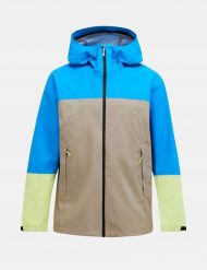 Kurtka przeciwdeszczowa Peak Perfomance Trail Hipe Shell Jacket - bril blue/avid beige/sunny adv. Brązowe kurtki męskie Mac in Sac, m, bez wzorów, bez kaptura. Za 669.02 zł.