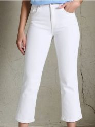 Jeansy flare high waist - biały. Białe jeansy damskie Sinsay, bez wzorów, z jeansu, boho, z podwyższonym stanem. W wyprzedaży za 39.99 zł.
