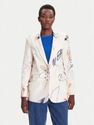 Desigual Marynarka Arty 25WWEW21 Biały Regular Fit. Białe marynarki i żakiety damskie Desigual, bez wzorów, z bawełny, bez kołnierzyka, bez ramiączek. Za 359.99 zł.