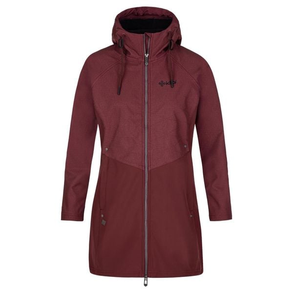 Damski płaszcz softshell Kilpi LASIKA-W. Czerwone płaszcze damskie Kilpi, na jesień, m, bez wzorów, z materiału, bez kołnierzyka, bez kaptura. Za 285.50 zł.