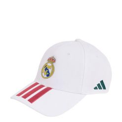 Czapka bejsbolowa Real Madryt. Białe czapki damskie Adidas, bez wzorów, z bawełny, eleganckie. Za 99.95 zł.