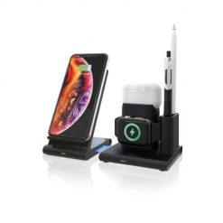 RealPower ChargeAIR Connect Smartfon, Smartwatch, Tablet Czarny USB Bezprzewodowe ładowanie Wewnętrzna. Czarne zegarki smartwatch No Name, bez wzorów. Za 201.99 zł.