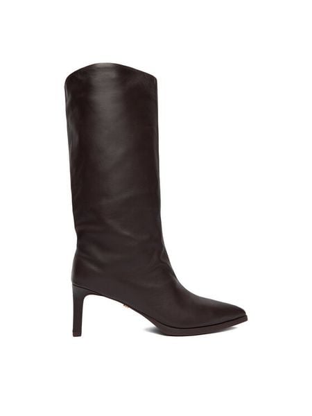 GINO ROSSI Kozaki EO-SLT2636-1203-3R Brązowy. Brązowe kozaki damskie Gino Rossi, bez wzorów, ze skóry, bez obcasa, na szpilce, bez zapięcia. Za 699.99 zł.