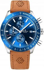 Zegarek Giewont Zegarek Męski Chronograph Sapphire Brązowo-Niebieski GW8720-A2. Brązowe zegarki męskie Giewont, bez wzorów. Za 218.50 zł.