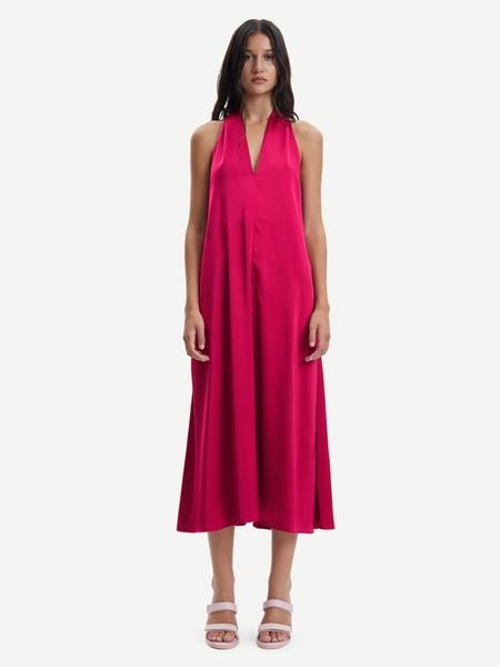 Samsøe Samsøe Sukienka koktajlowa Cille F23100174 Czerwony Regular Fit. Czerwone sukienki damskie Samsøe & Samsøe, s, bez wzorów, z syntetyku, wizytowe, bez kołnierzyka, bez ramiączek. Za 409.99 zł.