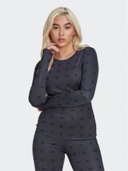 Adidas Bluzka Allover Print HL9137 Czarny Slim Fit. Czarne bluzki damskie Adidas, bez wzorów, z syntetyku, bez kołnierzyka, bez ramiączek. Za 189.99 zł.