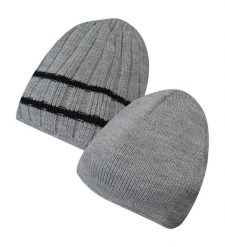 Czapka Dwustronna Szara Jesienno-Zimowa, Beanie, Męska -JAREK. Szare czapki męskie Jarek, na zimę, bez wzorów, z dzianiny. Za 24.00 zł.