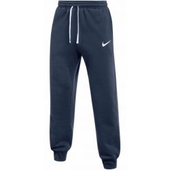 Spodnie męskie Nike Park 26 Fleece - granatowe. Niebieskie spodnie sportowe męskie Nike, m, bez wzorów, z bawełny, na fitness i siłownię. Za 154.99 zł.