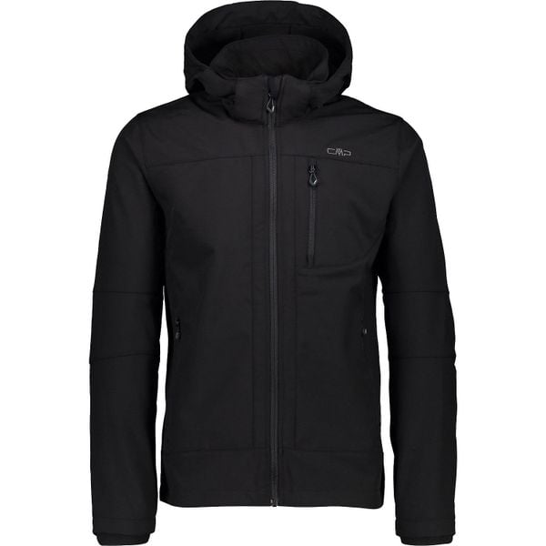 Kurtka softshell męska CMP. Czarne kurtki sportowe męskie CMP, na lato, m, bez wzorów, z elastanu, z kapturem, outdoorowe. Za 350.69 zł.