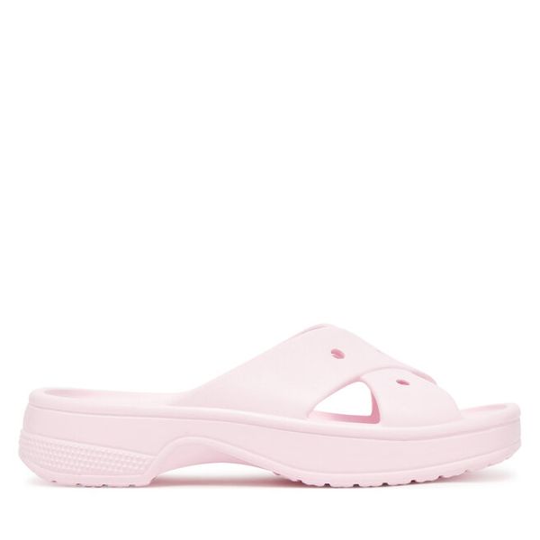 Klapki Crocs. Czerwone klapki damskie Crocs, bez wzorów, bez obcasa, bez zapięcia. Za 129.99 zł.