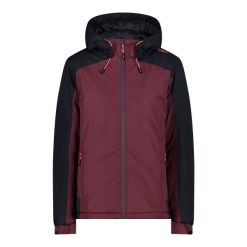 Kurtka damska z kapturem ripstop CMP. Czerwone kurtki sportowe damskie CMP, xs, bez wzorów, z materiału, bez ramiączek, z kapturem, trekkingowe. Za 393.75 zł.