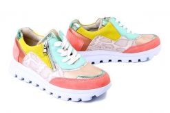 WALDLAUFER 993004909328 melon grun lightgold, półbuty damskie. Różowe półbuty damskie Waldläufer, bez wzorów, bez obcasa, bez zapięcia. Za 584.90 zł.