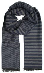 Męski Szalik Alties - Granat z Popielem. Niebieskie szaliki męskie Alties, bez wzorów, z bawełny. Za 59.00 zł.