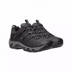 KEEN Buty trekkingowe męskie Koven WP black/drizzle-40. Czarne trekkingi męskie Keen, z gumy, bez zapięcia. Za 277.09 zł.