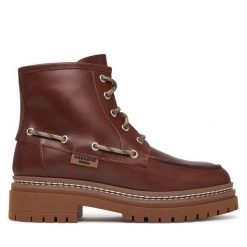 Trzewiki Weekend Max Mara. Brązowe botki damskie Weekend Max Mara, bez wzorów, bez obcasa, na płaskiej podeszwie, bez zapięcia. Za 1,839.00 zł.