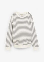 Bluza z bawełny organicznej na okres ciąży i po nim. Szare bluzy damskie bonprix, bez wzorów, z bawełny, bez ramiączek, bez kaptura. Za 149.99 zł.