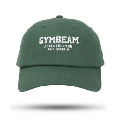 Czapka unisex fitness z daszkiem zielona Athletic Club. Zielone czapki damskie GYMBEAM, bez wzorów. Za 59.90 zł.