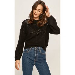 Tally Weijl - Sweter. Czarne swetry nierozpinane damskie TALLY WEIJL, m, z aplikacjami, z dzianiny, bez kołnierzyka, bez ramiączek. Za 99.90 zł.
