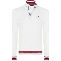 Giorgio Di Mare sweter męski L biały. Białe swetry męskie Giorgio Di Mare, l, bez wzorów, bez kołnierzyka, bez ramiączek. Za 209.00 zł.