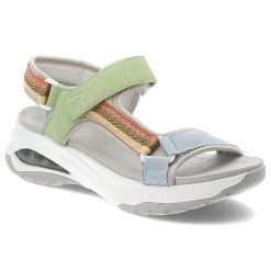 Kolorowe Sandały Rieker Sportowe Obuwie Damskie. Niebieskie obuwie sportowe damskie Rieker, na lato, bez wzorów, bez zapięcia, trekkingowe. Za 349.00 zł.