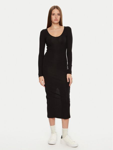 Brave Soul Sukienka codzienna LDRJ-624HOLLY Czarny Regular Fit. Czarne sukienki damskie Brave Soul, na co dzień, xl, bez wzorów, z bawełny, bez kołnierzyka, bez ramiączek, proste. Za 69.99 zł.