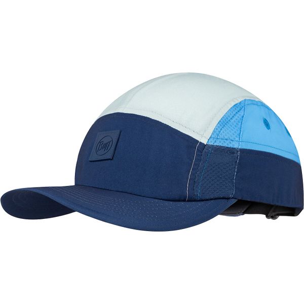 Czapka z daszkiem BUFF 5 PANEL GO CAP DOMUS DOMUS DARK DENIM. Niebieskie czapki damskie Buff, bez wzorów, z denimu, eleganckie. Za 139.99 zł.