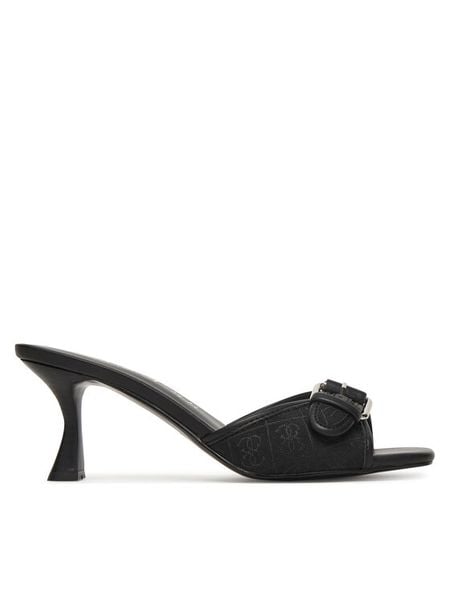 Guess Klapki FLJDI2 FAL03 Czarny. Czarne klapki damskie Guess, z aplikacjami, z materiału, bez obcasa, bez zapięcia. Za 292.99 zł.