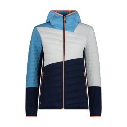 Kurtka damska turystyczna CMP. Niebieskie kurtki sportowe damskie CMP, l, bez wzorów, bez ramiączek, z kapturem, trekkingowe. W wyprzedaży za 454.99 zł.