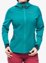 Kurtka softshell damska La Sportiva Descender Storm Jacket. Zielone kurtki sportowe damskie La Sportiva, l, bez wzorów, z materiału, bez ramiączek, bez kaptura, trekkingowe. Za 738.90 zł.