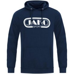 Bluza z kapturem Jako Retro. Niebieskie bluzy damskie Jako, s, bez wzorów, z bawełny, retro, bez ramiączek, z kapturem. Za 206.85 zł.