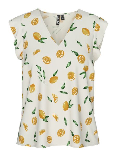 Pieces Bluzka Nya 17147804 Écru Regular Fit. Białe bluzki damskie Pieces, s, bez wzorów, z wiskozy, bez kołnierzyka, bez ramiączek. Za 59.99 zł.
