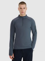 4F Bluza trekkingowa szybkoschnąca męska - szara S. Szare bluzy męskie 4F, l, bez wzorów, z elastanu, klasyczne, bez ramiączek, bez kaptura. W wyprzedaży za 139.99 zł.